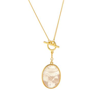 Sakura Agate Necklace in Gold Tone Sterling Silver 11.50cts