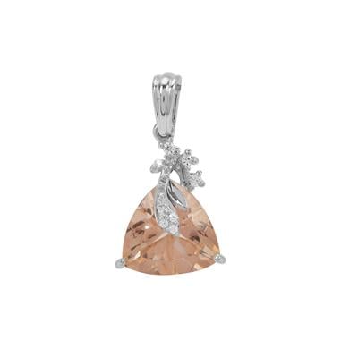 Araçuaí Topaz Pendant with White Zircon in Sterling Silver 5.05cts