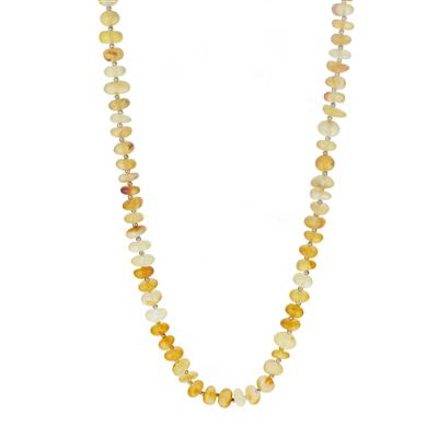 Baltic Champagne Amber Necklace in Rhodium Flash Sterling Silver