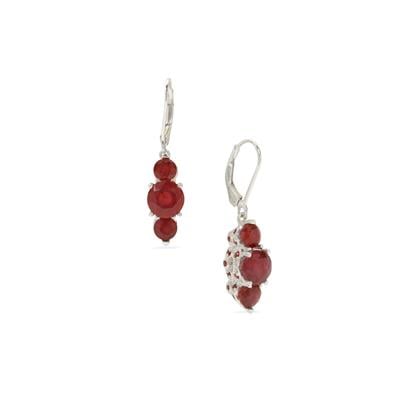 Bemainty  Ruby Earrings in Sterling Silver 6.95cts