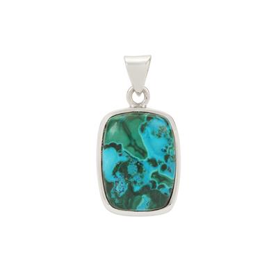 Chrysocolla Malachite Pendant in Sterling Silver 21cts