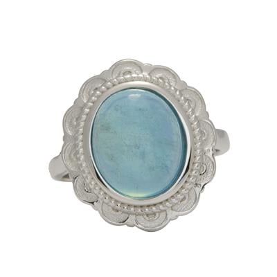 Moonlight Aquamarine Ring in Sterling Silver 5cts