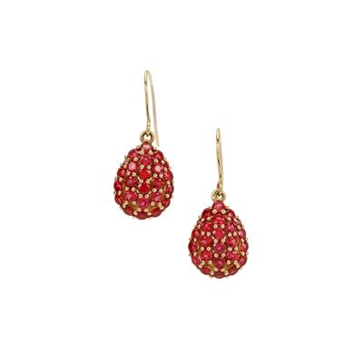 Burmese Red Spinel Earrings in 9K Gold 2.45cts