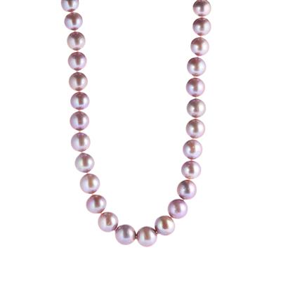 Naturally Lavender Edison Cultured Pearl Strand Graduated Necklace in Sterling Silver