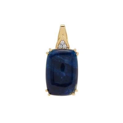 Afghanite Pendant with White Zircon in 9K Gold 21.70cts