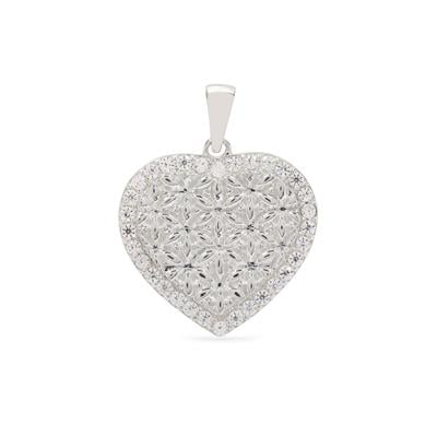 White Zircon Pendant in Sterling Silver 0.70cts