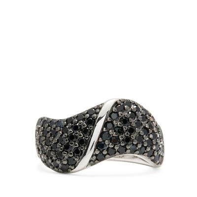 Black Spinel Ring  in Sterling Silver 0.50cts 