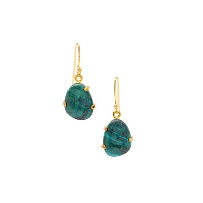 Chrysocolla Earrings in Gold Plated Sterling Silver 15cts