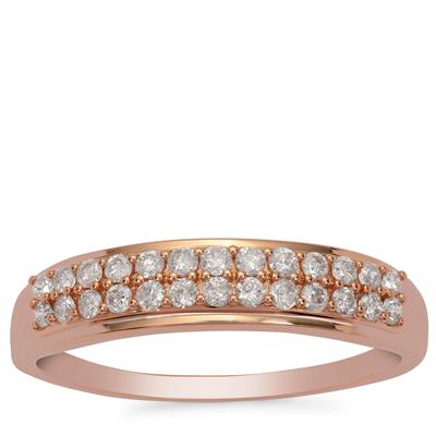 Pink Diamonds Ring in 9K Rose Gold 0.33cts
