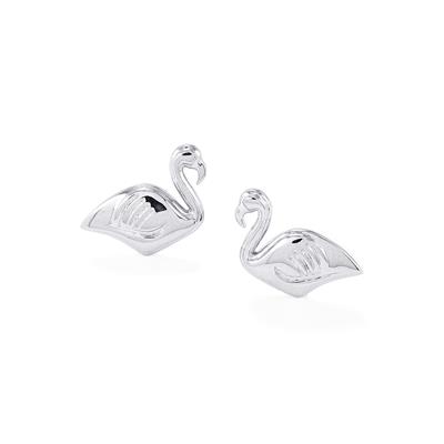 Sterling Silver Swan Earrings 