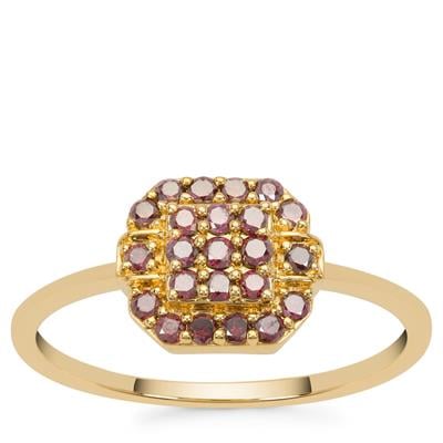 Violet Diamonds Ring in 9K Gold 0.37cts
