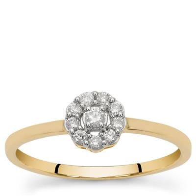 Canadian Diamonds Ring in 9K Gold 0.16cts
