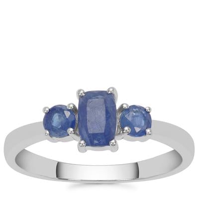 Burmese Blue Sapphire Ring in Sterling Silver 1.20cts
