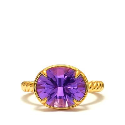 Ametista Amethyst Ring in Gold Tone Sterling Silver 4.35cts