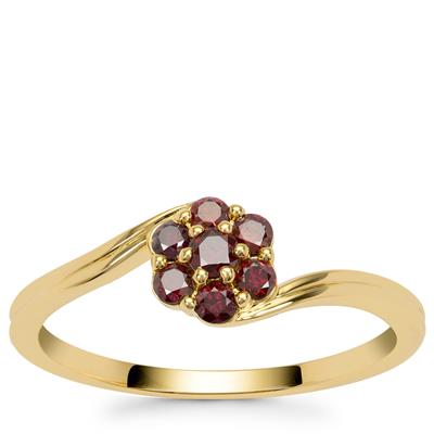 Purple Diamonds Ring in 9K Gold 0.25ct