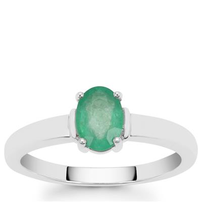 Zambian Emerald Ring in Sterling Silver 0.70ct