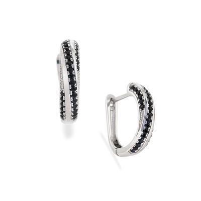 Black Spinel Earrings in Sterling Silver 2cts