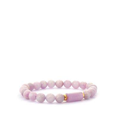 Kunzite Stretchable Bracelet in Gold Tone Sterling Silver 115.25cts