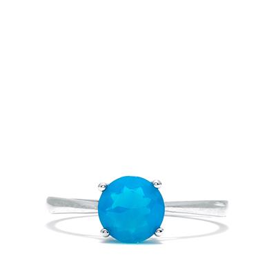 Ethiopian Paraiba Blue Opal Ring in Sterling Silver 0.74cts 