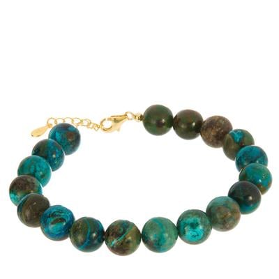 Chrysocolla Bracelet in Gold Tone Sterling Silver 100cts