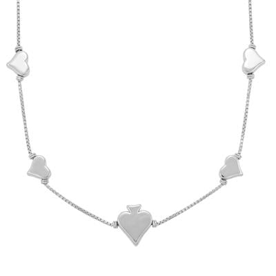 999 Sterling Silver Heart Slider Necklace