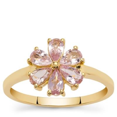 Imperial Pink Topaz Ring  in 9K Gold 1.25cts