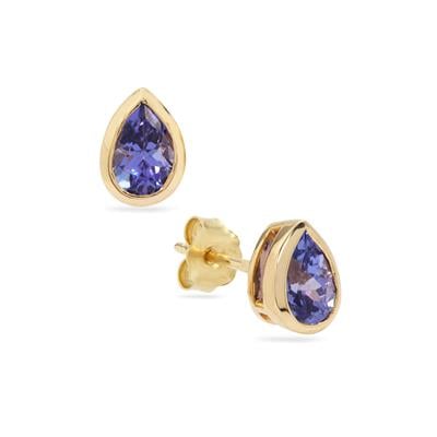 AA Tanzanite Earrings in 9K Gold 0.85ct