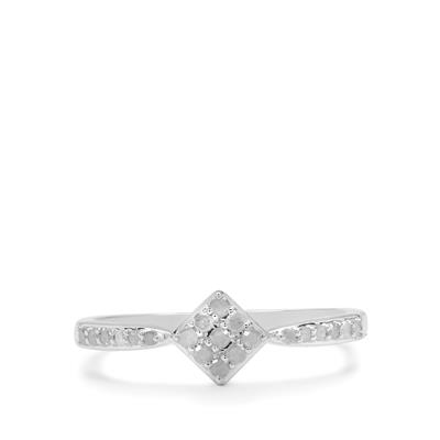 White Diamond Ring in Sterling Silver 0.24ct