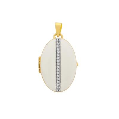 'The Locket of Legacy' White Zircon Locket Pendant in Gold Plated Sterling Silver 0.25cts