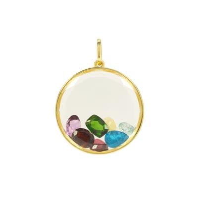 Multigem Pendant in Gold Plated Sterling Silver 4.65cts