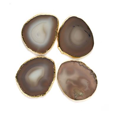 Set of 4 Grey Agate Coasters 330cts