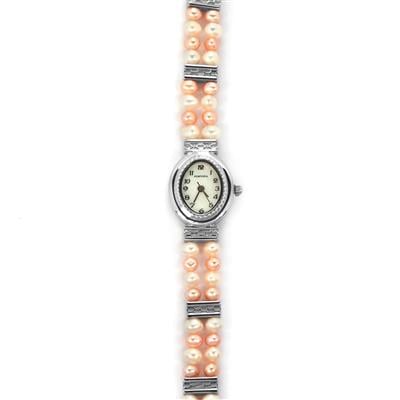 Kaori Cultured Pearl Stainless Steel Watch (5 x 4mm)