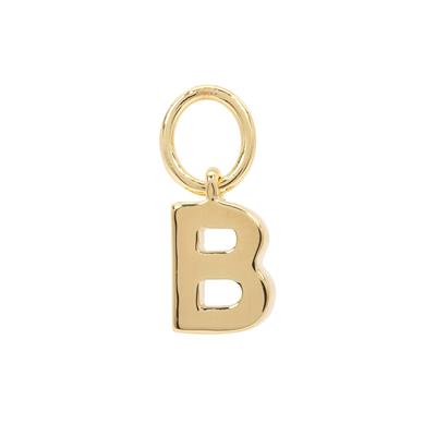 Molte B Letter Charm in Gold Plated Silver