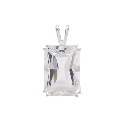 Marambaia Ice White Topaz Pendant with White Zircon in Sterling Silver 19.50cts