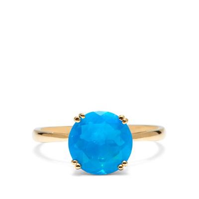 Ethiopian Paraiba Blue Opal Ring in 9K Gold 1.67cts