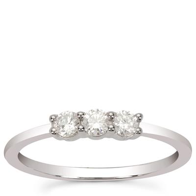 Diamonds Ring in 9K White Gold 0.26cts