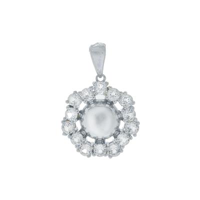 White Topaz Pendant in Sterling Silver 2cts