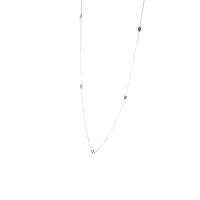 Multi Gemstone Necklace in Sterling Silver 2.29cts