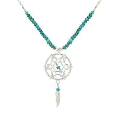 Sleeping Beauty Turquoise Pendant Necklace  in Sterling Silver 14.35cts
