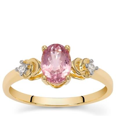 Tajik Spinel Ring with White Zircon in 9K Gold 1.30cts