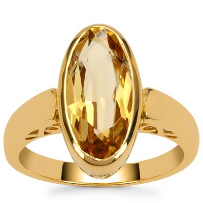 Idar Citrine Ring in Gold Plated Sterling Silver 3.20cts