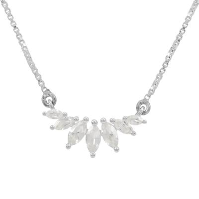 White Zircon Necklace in Sterling Silver 0.95cts