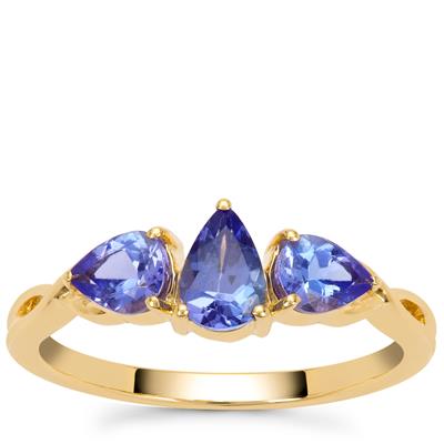 AA+ Tanzanite Ring in 9K Gold 1cts