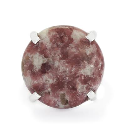 23.46ct Lepidolite Sterling Silver Aryonna Ring 