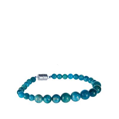 Neon Apatite Bracelet with Magnetic Clasp in Sterling Silver 86.66cts
