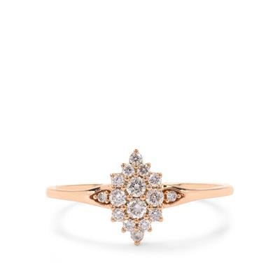 Pink Diamonds Ring in 9K Rose Gold 0.27cts