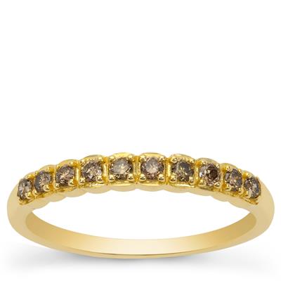 Cape Champagne Diamond Ring in 9K Gold 0.25ct