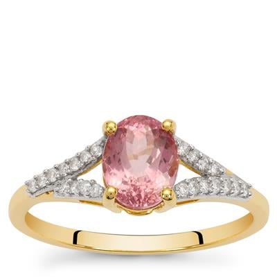 Tajik Spinel Ring with Diamonds in 18K Gold 1.51cts