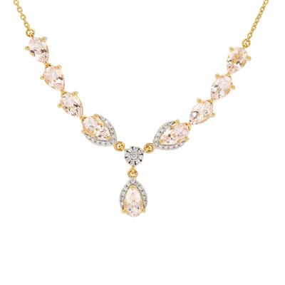Idar Pink Morganite Necklace with Diamond in 18K Gold 3.45cts