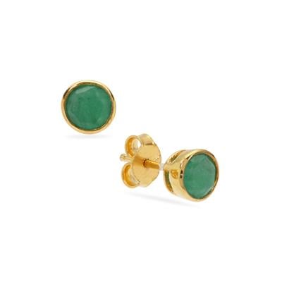 Sakota Emerald Earrings in Gold Plated Sterling Silver 1.45cts